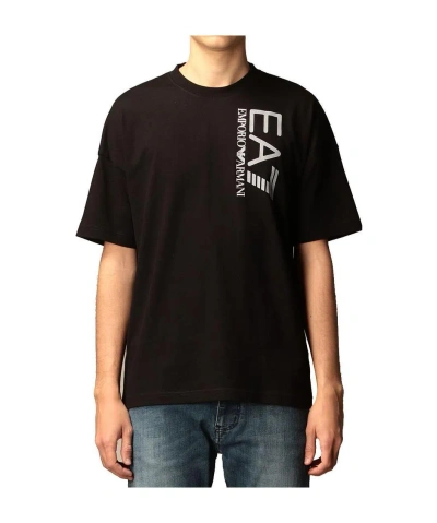 Ea7 Logo Details T-shirt In Black