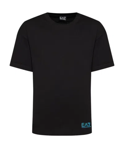 Ea7 Logo Details T-shirt In Black