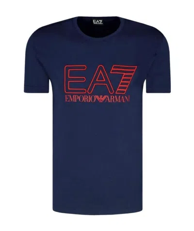 Ea7 Logo Details T-shirt In Blue