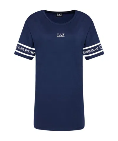 Ea7 Logo Details T-shirt In Blue