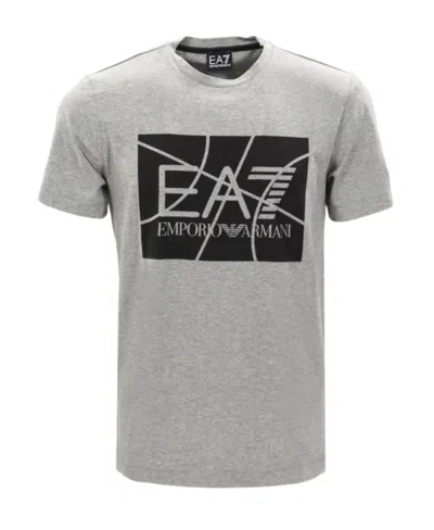 Ea7 Logo Details T-shirt In Gray