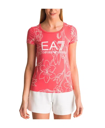 Ea7 Logo Details T-shirt In Pink