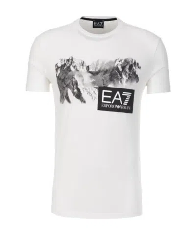 Ea7 Logo Details T-shirt In White