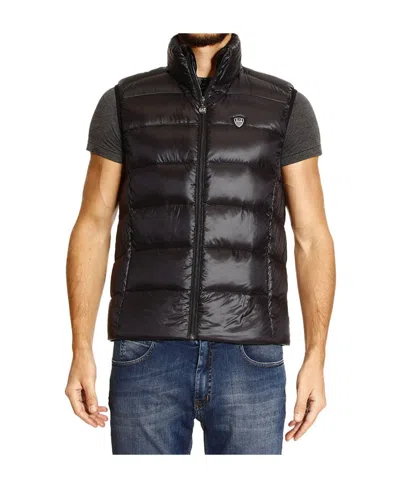 Ea7 Logo Details Vest Cotton Suit In Black