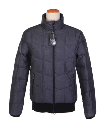 Ea7 Logo Down Jacket In Black