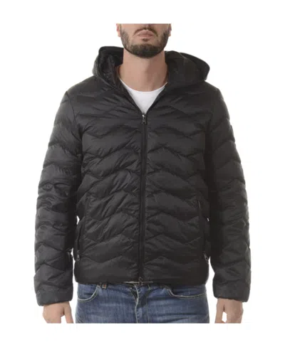 Ea7 Logo Down Jacket In Black