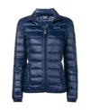 Ea7 Logo Down Jacket In Blue