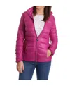 Ea7 Logo Hooded Down Jacket In Pink