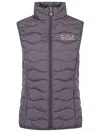 Ea7 Logo Down Vest In Purple