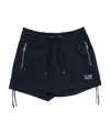 Ea7 Logo Drawstring Shorts In Black