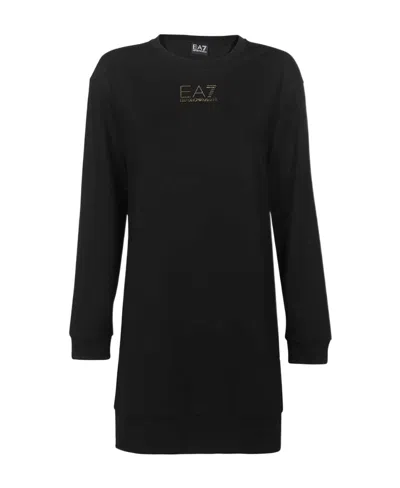 Ea7 Logo Dress In Black