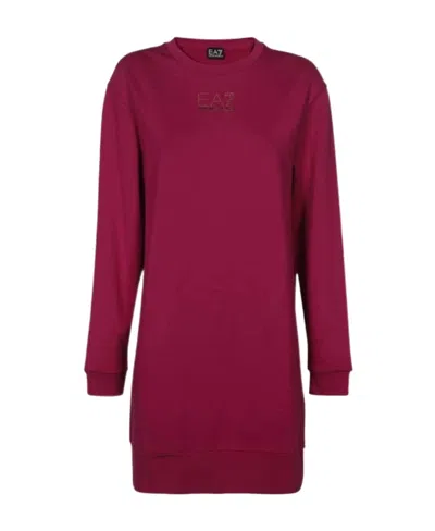 Ea7 Logo Dress In Red