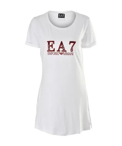 Ea7 Logo Dress In White