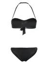 Ea7 Logo-embellished Bikini Set In Black