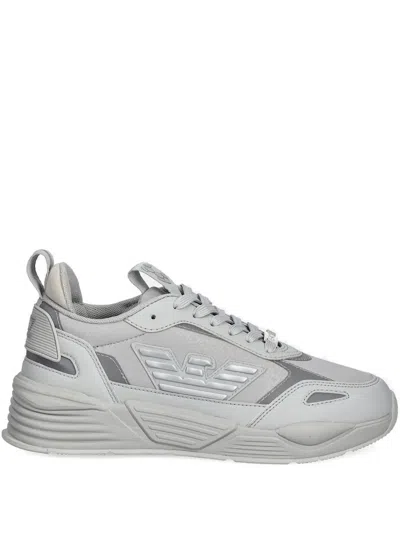 Ea7 Logo-embellished Chunky Sneakers In Gray