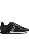 Ea7 Logo-embellished Lace-up Sneakers In Black
