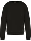 Ea7 Logo-embossed Cotton Sweatshirt In Black