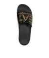 Ea7 Emporio Armani Beach Sliders Shiny Black In Black