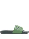Ea7 Logo-embossed Slides In Green