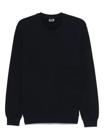 Ea7 Logo-embossed Sweatshirt In Blue