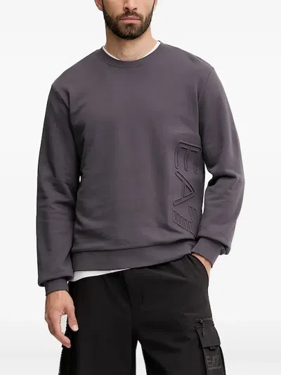 Ea7 Logo-embossed Sweatshirt In Gray