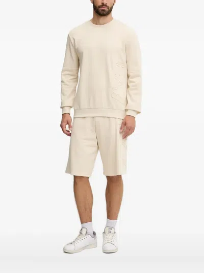 Ea7 Logo-embossed Sweatshirt In Neutral