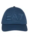Ea7 Logo-embroidered Cotton Cap In Blue
