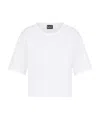 EA7 LOGO-EMBROIDERED COTTON T-SHIRT