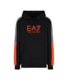 Ea7 Visibility Cotton-blend Hooded Sweatshirt In Black