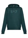 Ea7 Logo-embroidered Hoodie In Green