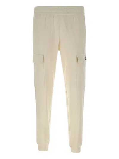 Ea7 Logo-embroidered Track Pants In Neutral