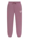 Ea7 Logo-embroidered Track Pants In Purple