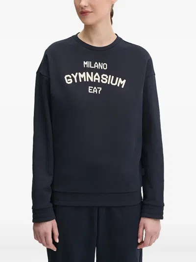 Ea7 Logo-embroidered Track Suit In Blue