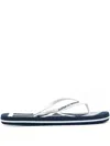 Ea7 Logo-print Flat Flip Flops In Blue