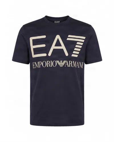 Ea7 Logo Graphic Crewneck T-shirt In Black