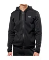 Ea7 Logo Hooded Casual Coat In Black