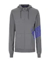 Ea7 Logo Hooded Casual Coat In Gray