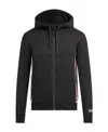 Ea7 Logo Hooded Casual Jacket In Black