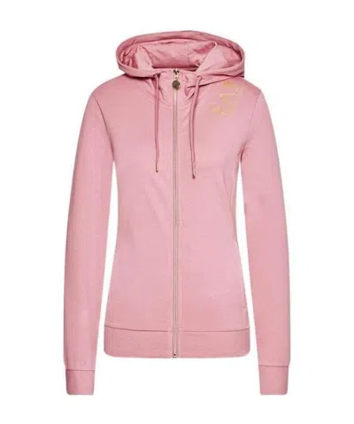Ea7 Logo Hooded Casual Jacket In Pink
