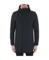 Ea7 Logo Hooded Cotton-padded Jacket In Black