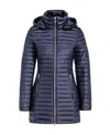 Ea7 Logo Hooded Down Jacket In Black