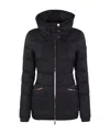 Ea7 Logo Hooded Down Jacket In Black