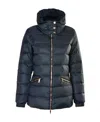 Ea7 Logo Hooded Down Jacket In Black