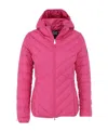 Ea7 Logo Hooded Down Jacket In Pink
