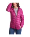 Ea7 Logo Hooded Down Jacket In Pink