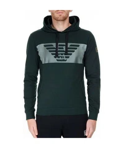 Ea7 Logo Hooded Sweater In Black