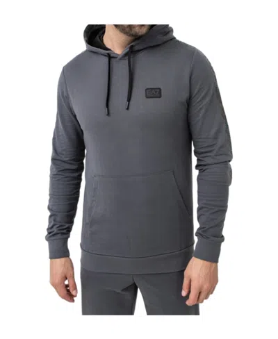 Ea7 Logo Hooded Sweater In Black