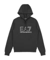 Ea7 Logo Hooded Sweater In Black