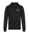 Ea7 Logo Hooded Sweater In Black