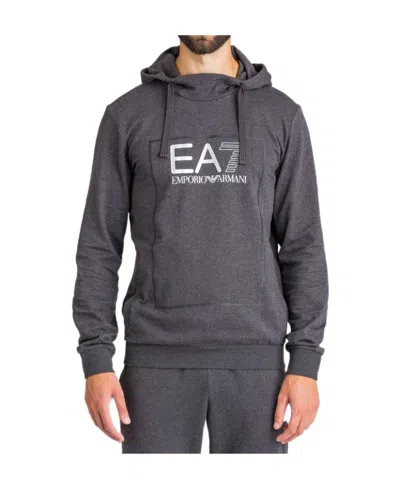 Ea7 Logo Hooded Sweater In Black
